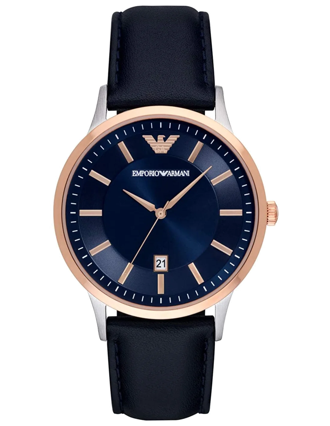 Montre Homme Emporio Armani Renato AR11188 - Cadran bleu, bracelet cuir