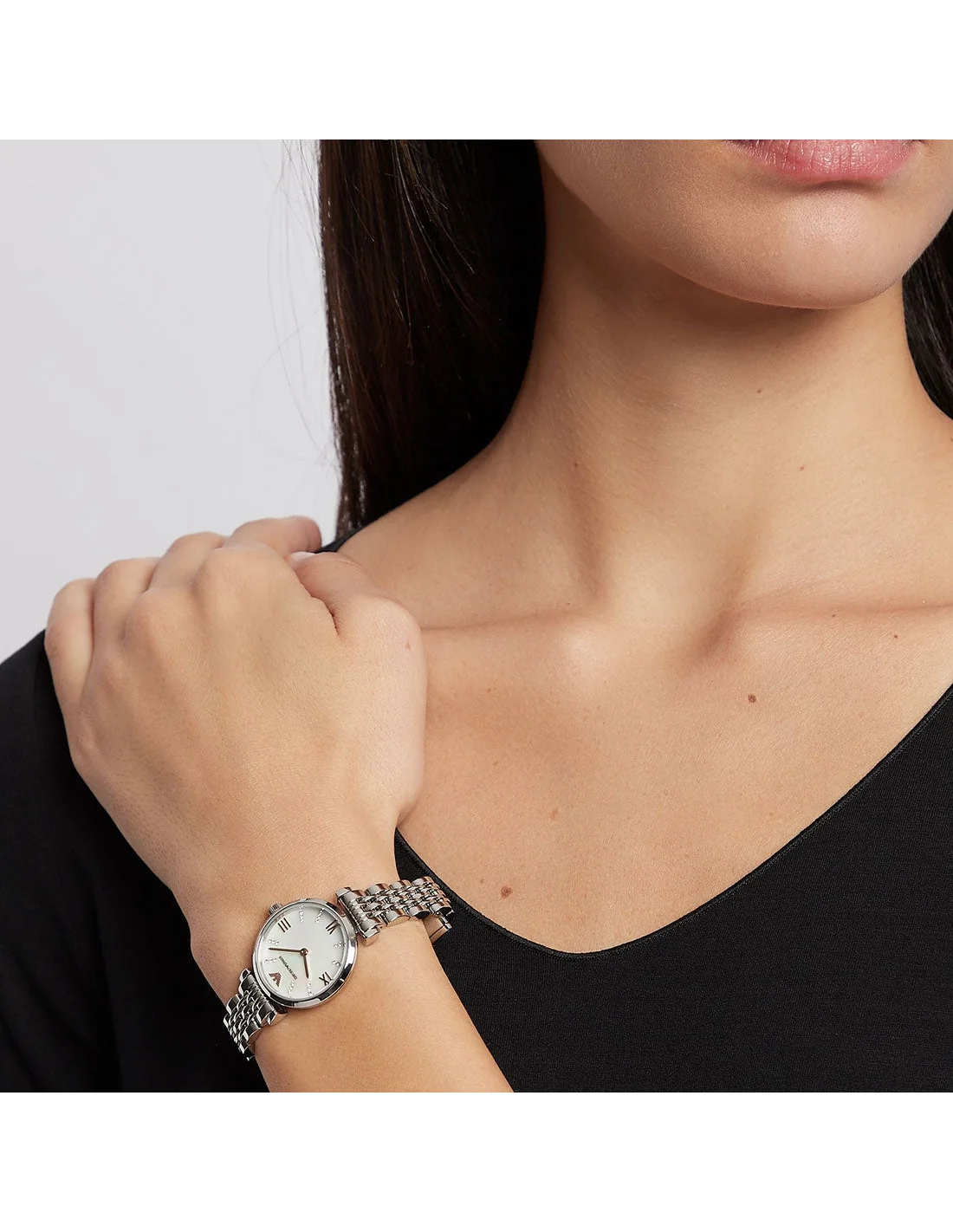 Montre Femme Emporio Armani AR11204 Cadran Nacre 28mm Bracelet Acier Argent vue 4