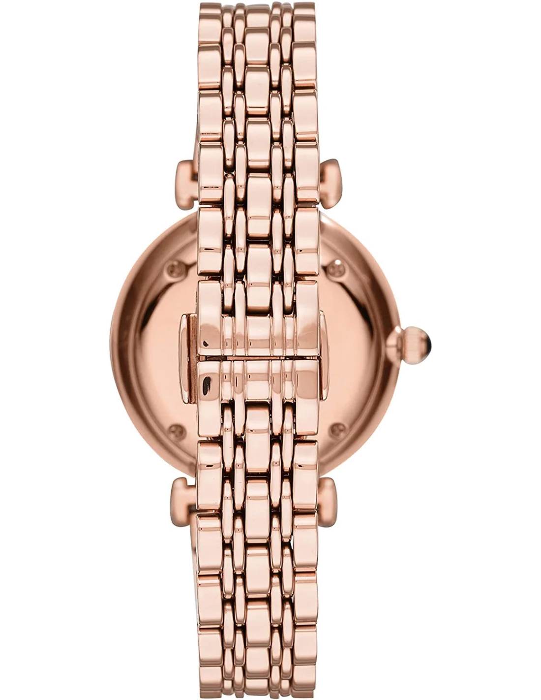 Montre Femme Emporio Armani AR11206 - Cadran Noir, Boîtier et Bracelet Acier Or Rose vue 3