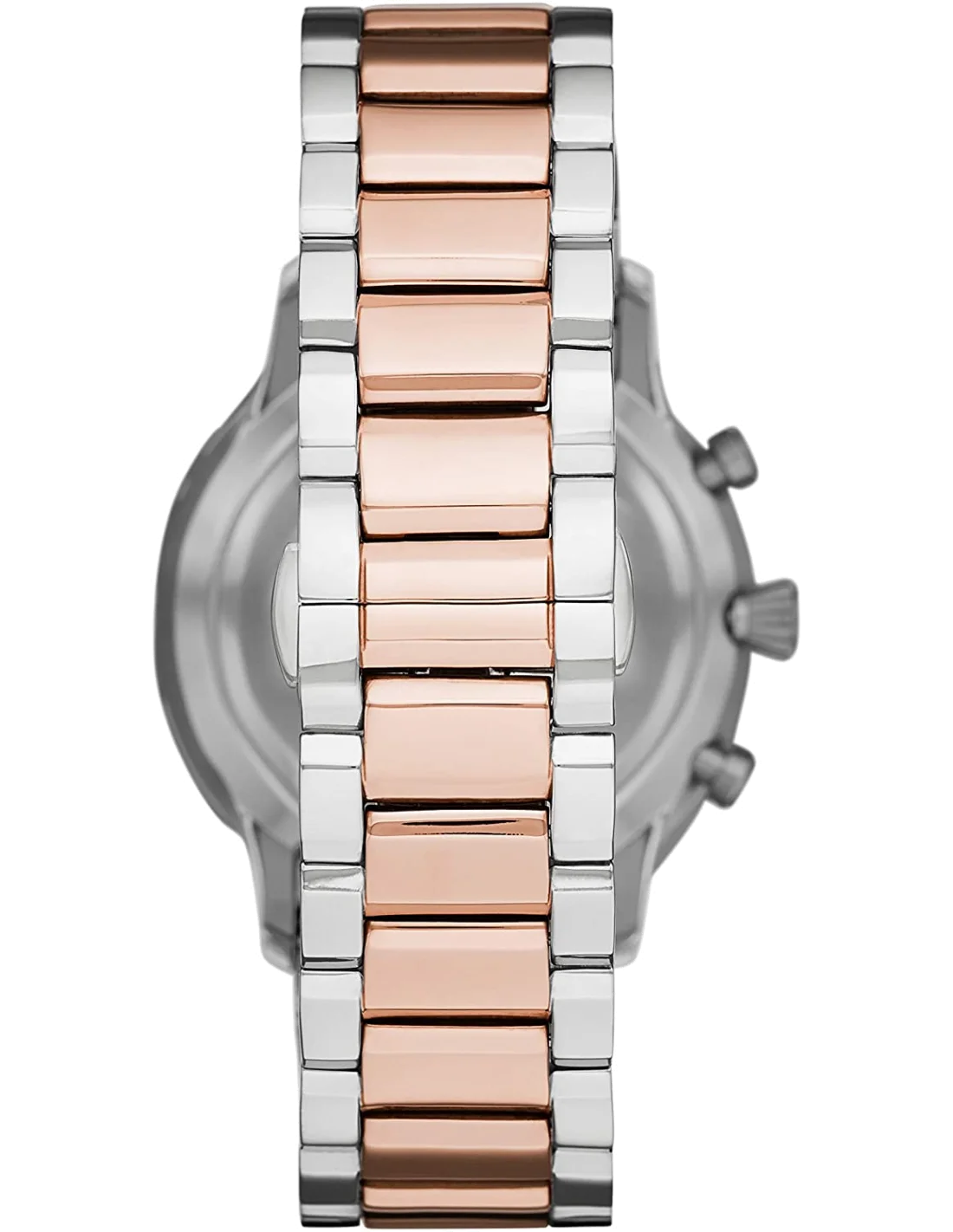 Chronographe Emporio Armani AR11209 Homme en Acier Argent et Or Rose vue 2