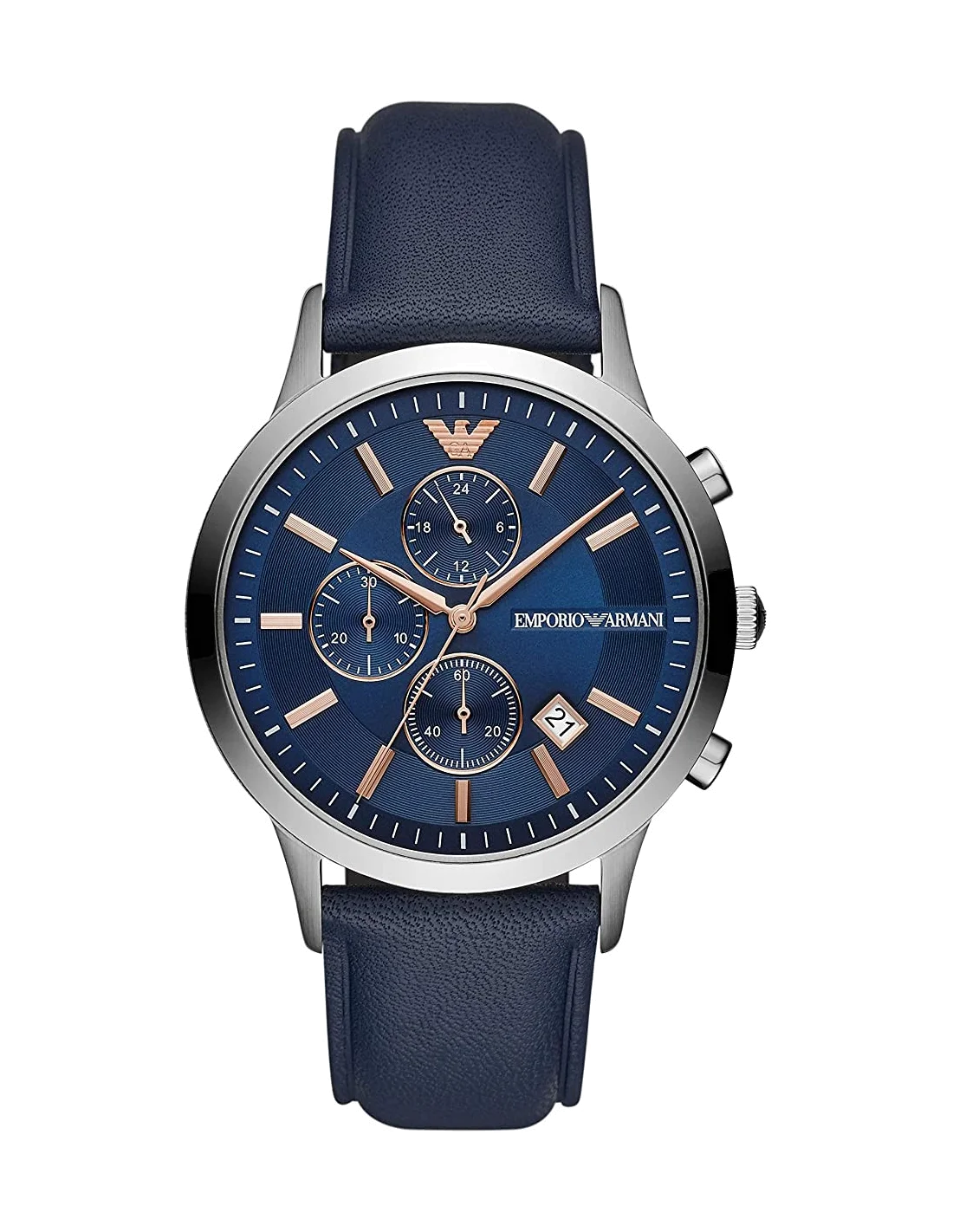 Montre Homme Emporio Armani AR11216 Chronographe Cadran Bleu Bracelet NATO Bleu