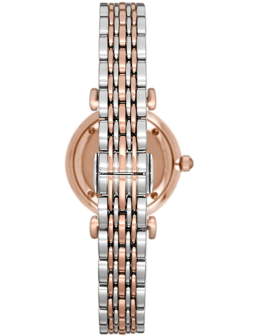 Montre Femme Emporio Armani AR11223 Gianni T-Bar - Cadran Fuchsia, Boîtier Or Rose & Maille Milanaise vue 2