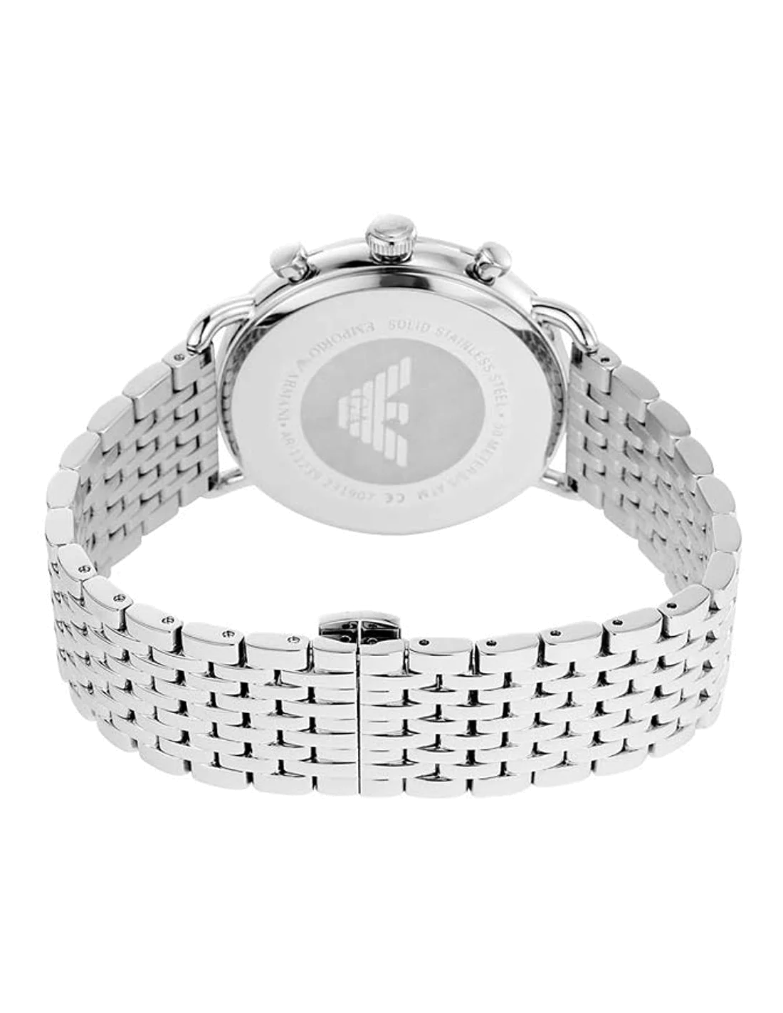 Montre Homme Emporio Armani Aviator AR11239 Cadran Bronze Bracelet Maille Milanaise Argent vue 4