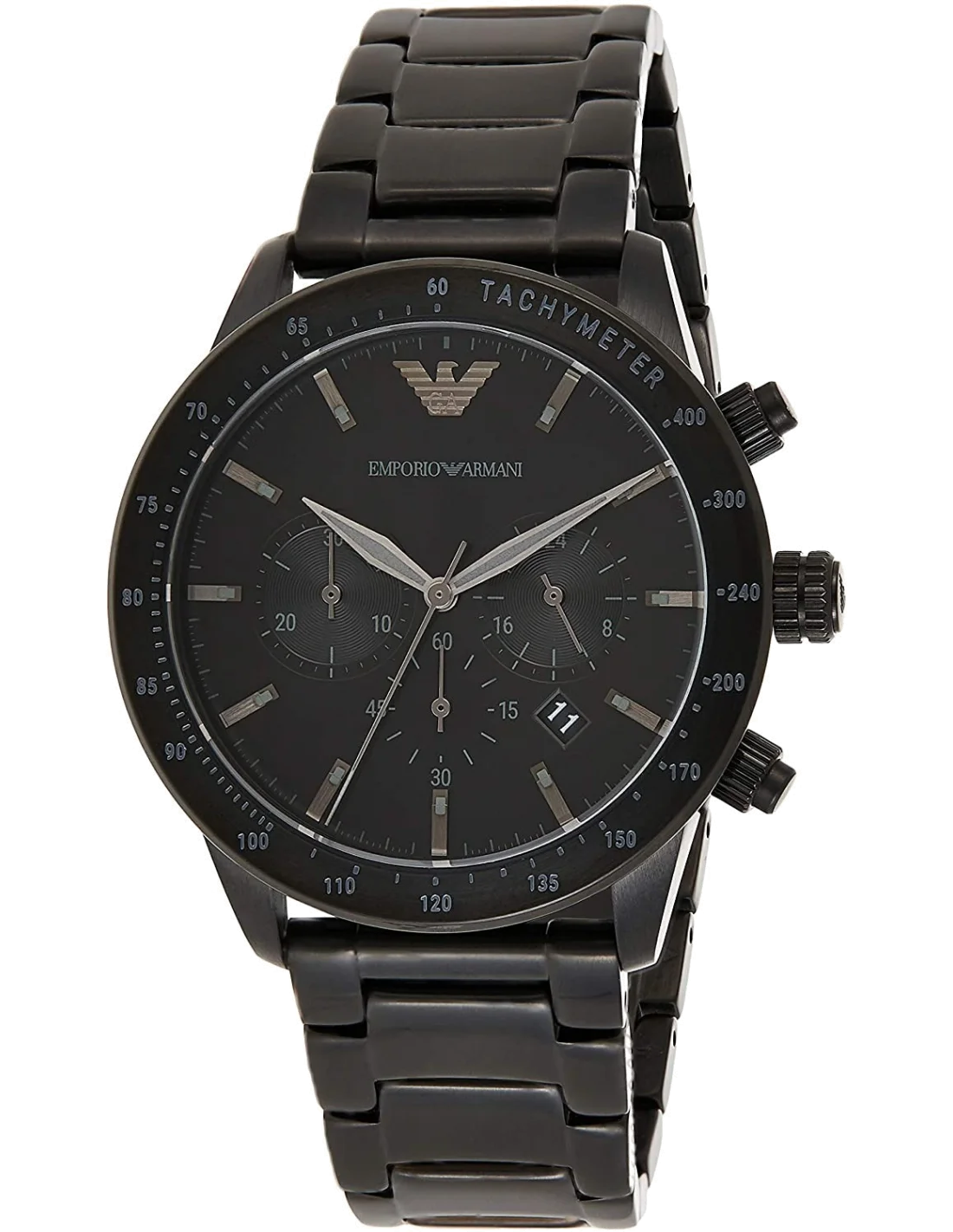 Montre Homme Emporio Armani Mario AR11242 - Boîtier et bracelet acier noir