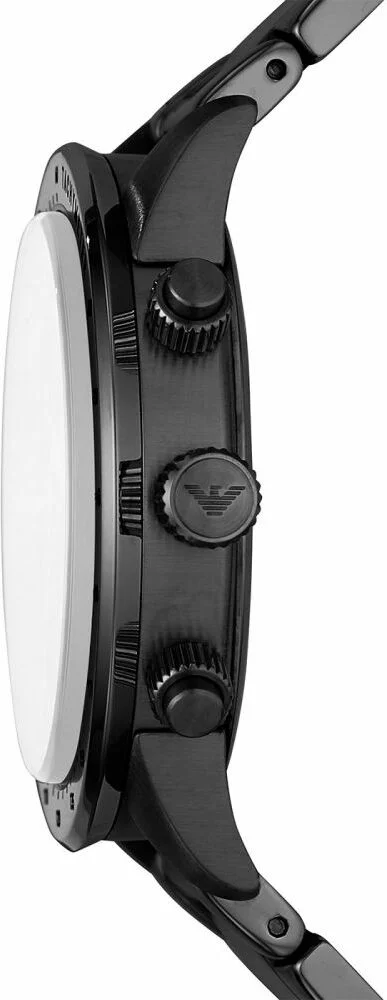 Montre Homme Emporio Armani Mario AR11242 - Boîtier et bracelet acier noir vue 3