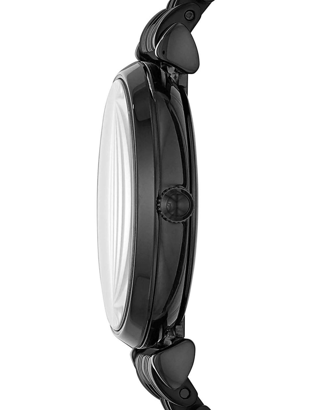 Montre Emporio Armani AR11245 Femme - Cadran et bracelet acier maille milanaise noir vue 2