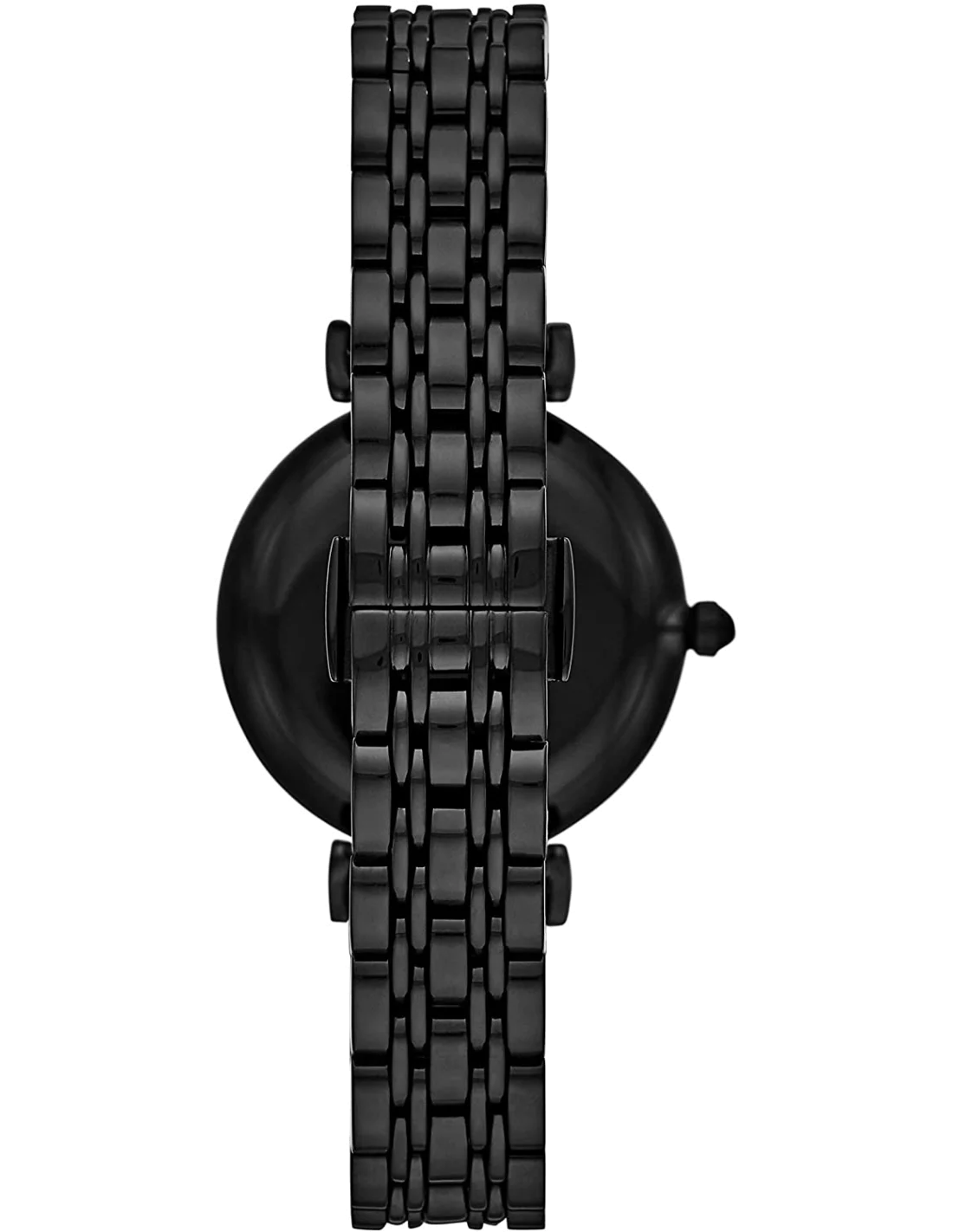 Montre Emporio Armani AR11245 Femme - Cadran et bracelet acier maille milanaise noir vue 3