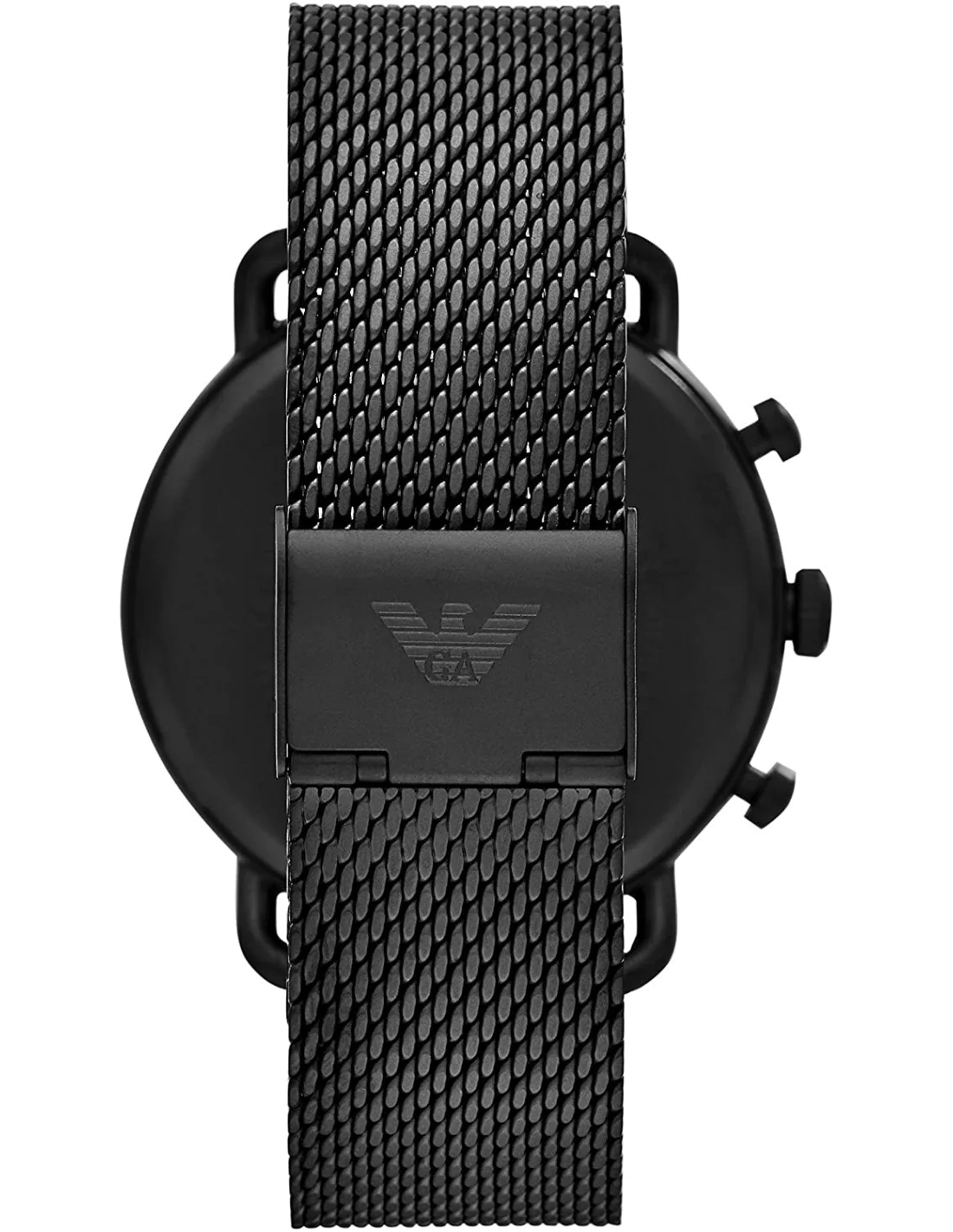 Montre Homme Emporio Armani Aviator AR11264 Chronographe Cadran Noir Maille Milanaise vue 2