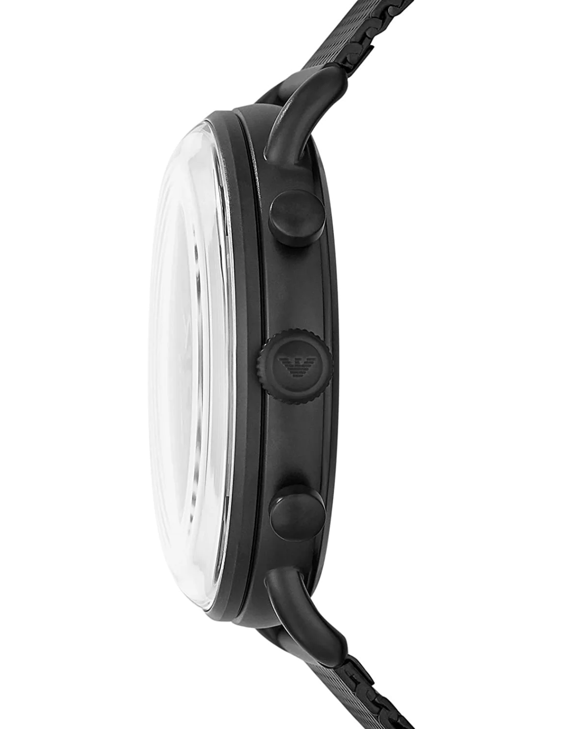 Montre Homme Emporio Armani Aviator AR11264 Chronographe Cadran Noir Maille Milanaise vue 3