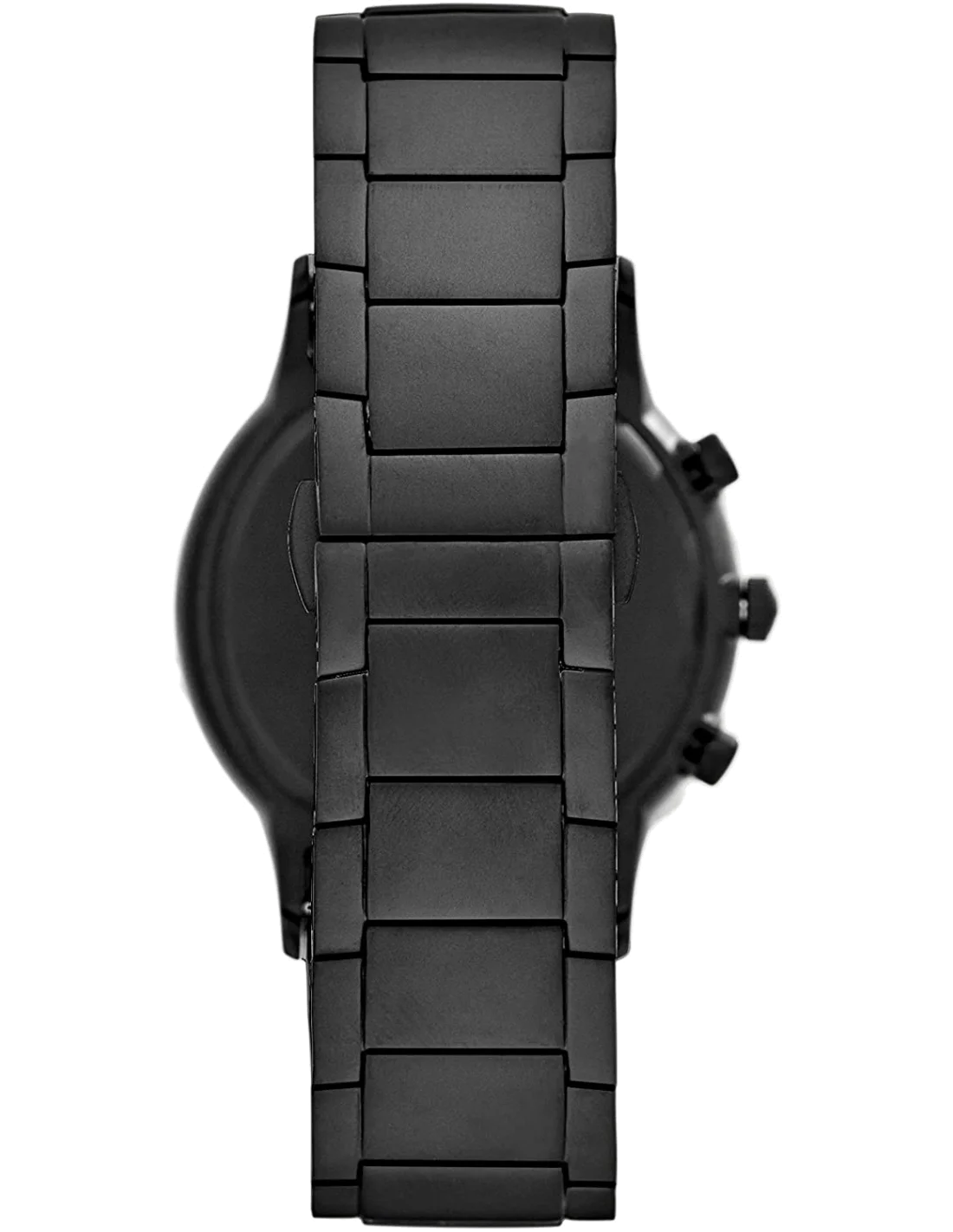 Montre Homme Emporio Armani Renato AR11275 Chronographe, boîtier acier noir, bracelet cuir noir vue 3