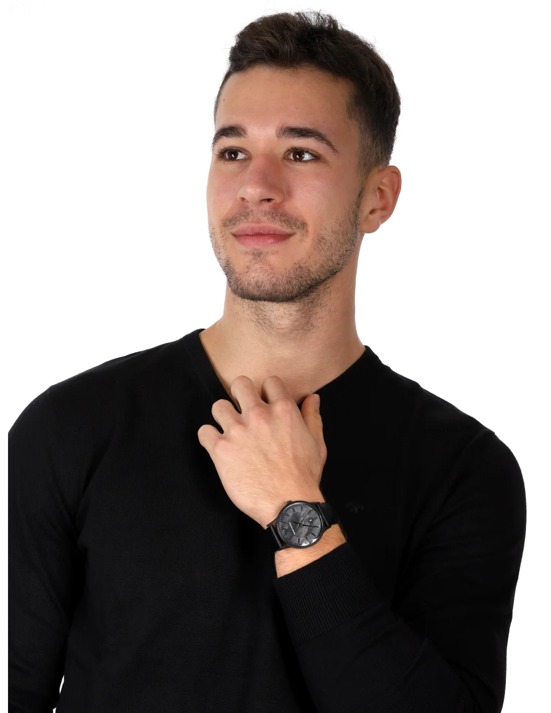 Montre Homme Emporio Armani Renato AR11276 - Cadran Nacre, Boîtier Acier Noir, Bracelet Cuir vue 4