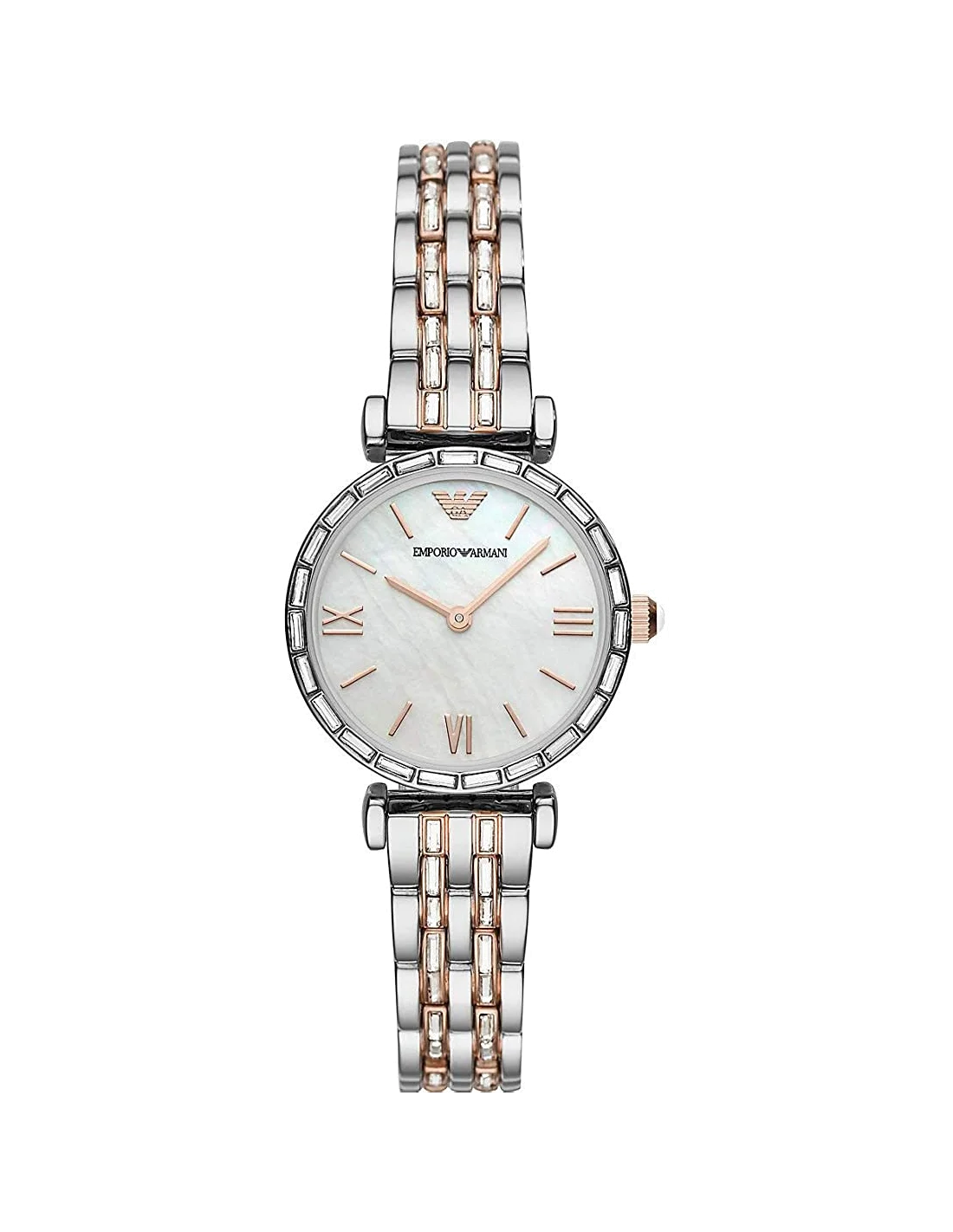 Montre Femme Emporio Armani AR11290 - Cadran Nacre, Boîtier Acier & Maille Milanaise Rose Gold