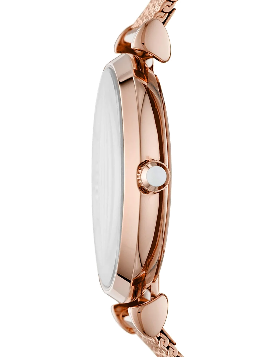 Montre Femme Emporio Armani AR11320 Gianni - Cadran Blanc, Boîtier Or Rose, Bracelet Acier Bleu vue 3