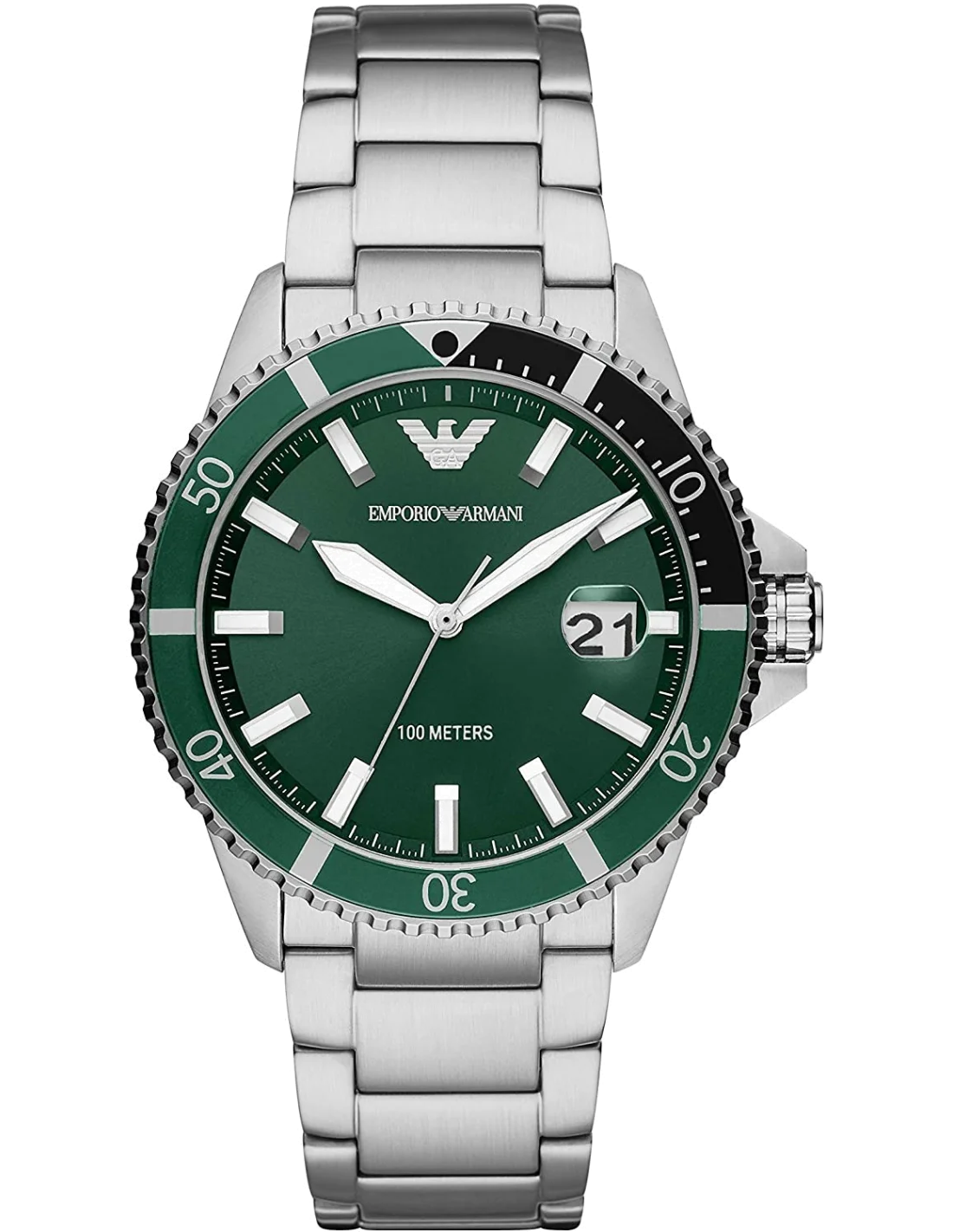 Montre Homme Emporio Armani Diver AR11338 - Cadran vert, boîtier acier