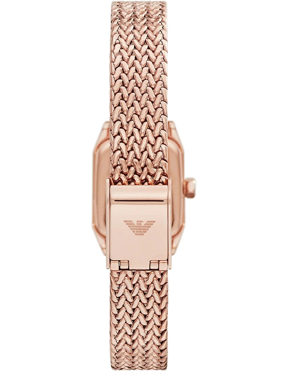 Montre Femme Emporio Armani Gioia AR11347 Boîtier Rectangulaire Or Rose Maille Milanaise vue 2