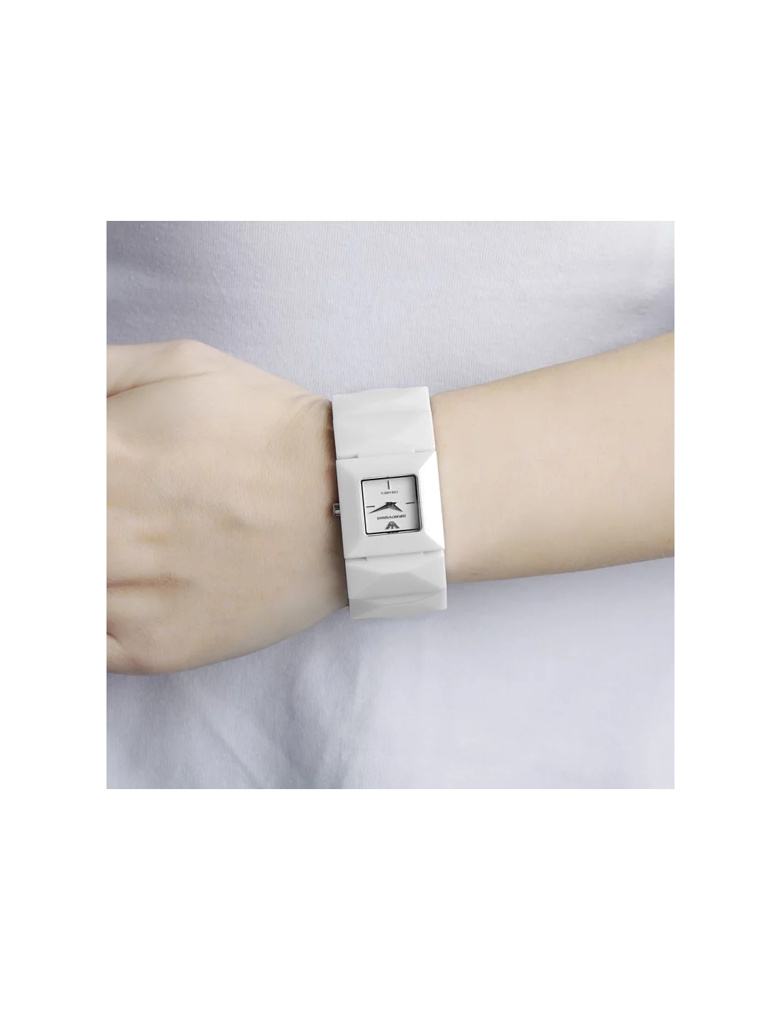 Montre Femme Emporio Armani AR1436 - Cadran et Bracelet en Céramique Blanche vue 2