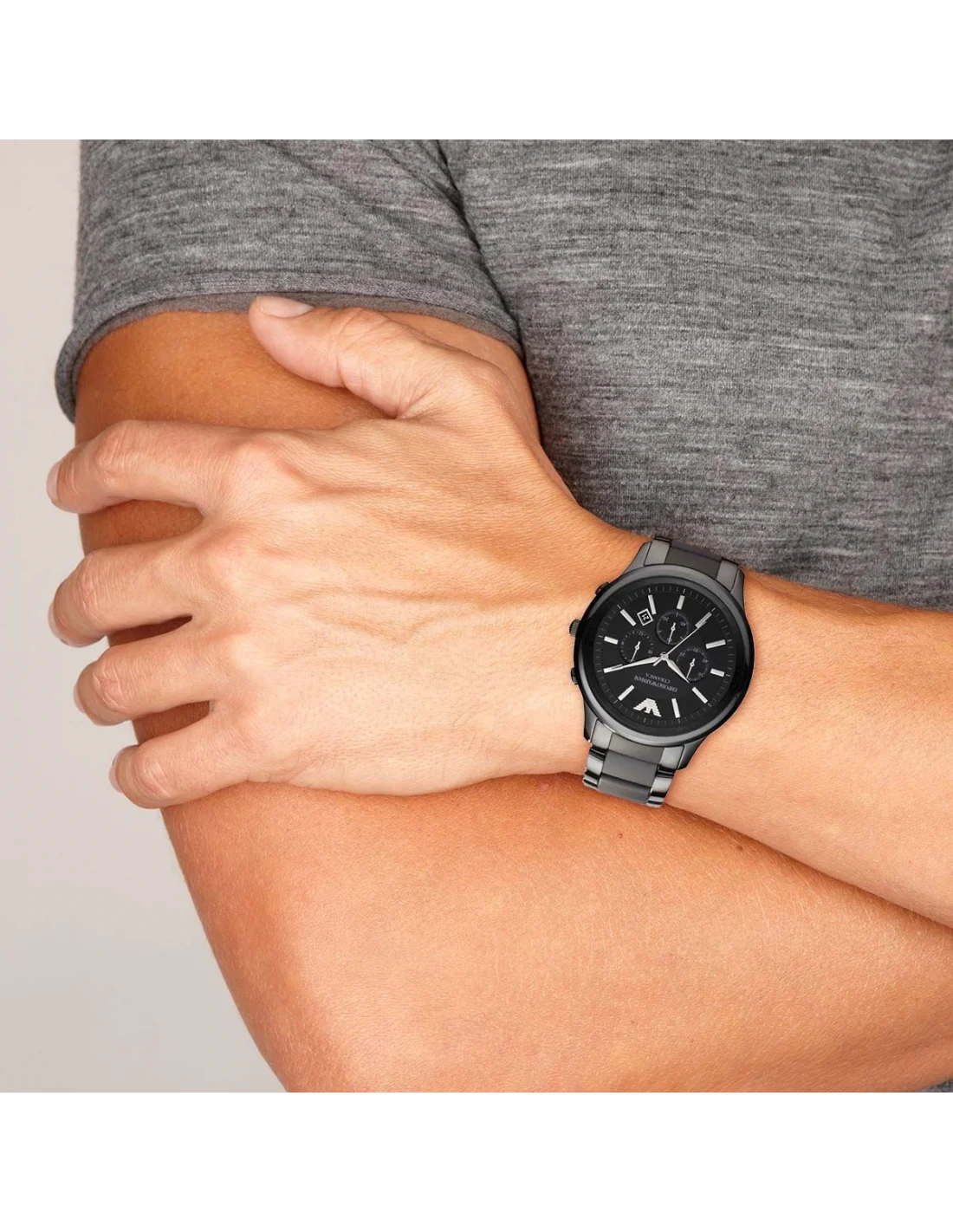 Montre Homme Emporio Armani AR1451 - Chronographe en Céramique Noire vue 3