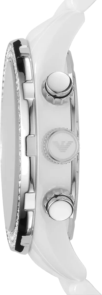 Montre Emporio Armani AR1456 Femme en Céramique Blanche vue 2