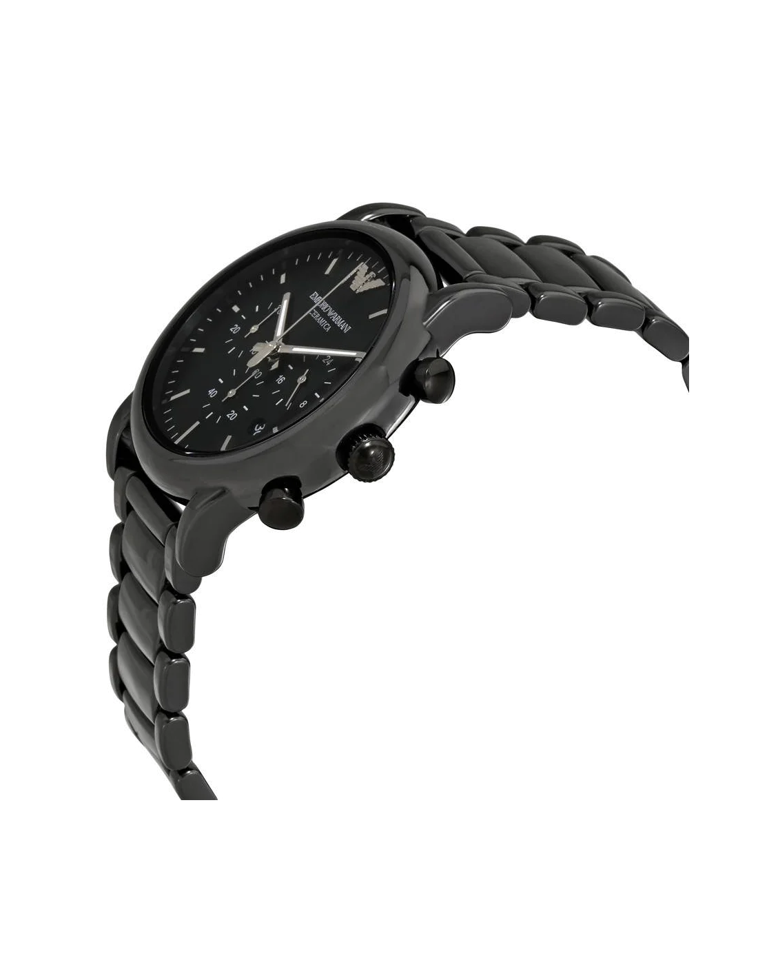 Montre Homme Emporio Armani AR1507 en Céramique Noire avec Date vue 2