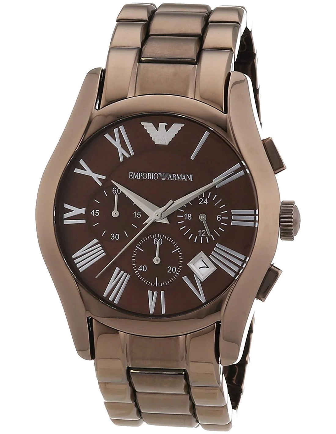Montre Homme Emporio Armani AR1610 Chronographe Acier et Cadran Marron