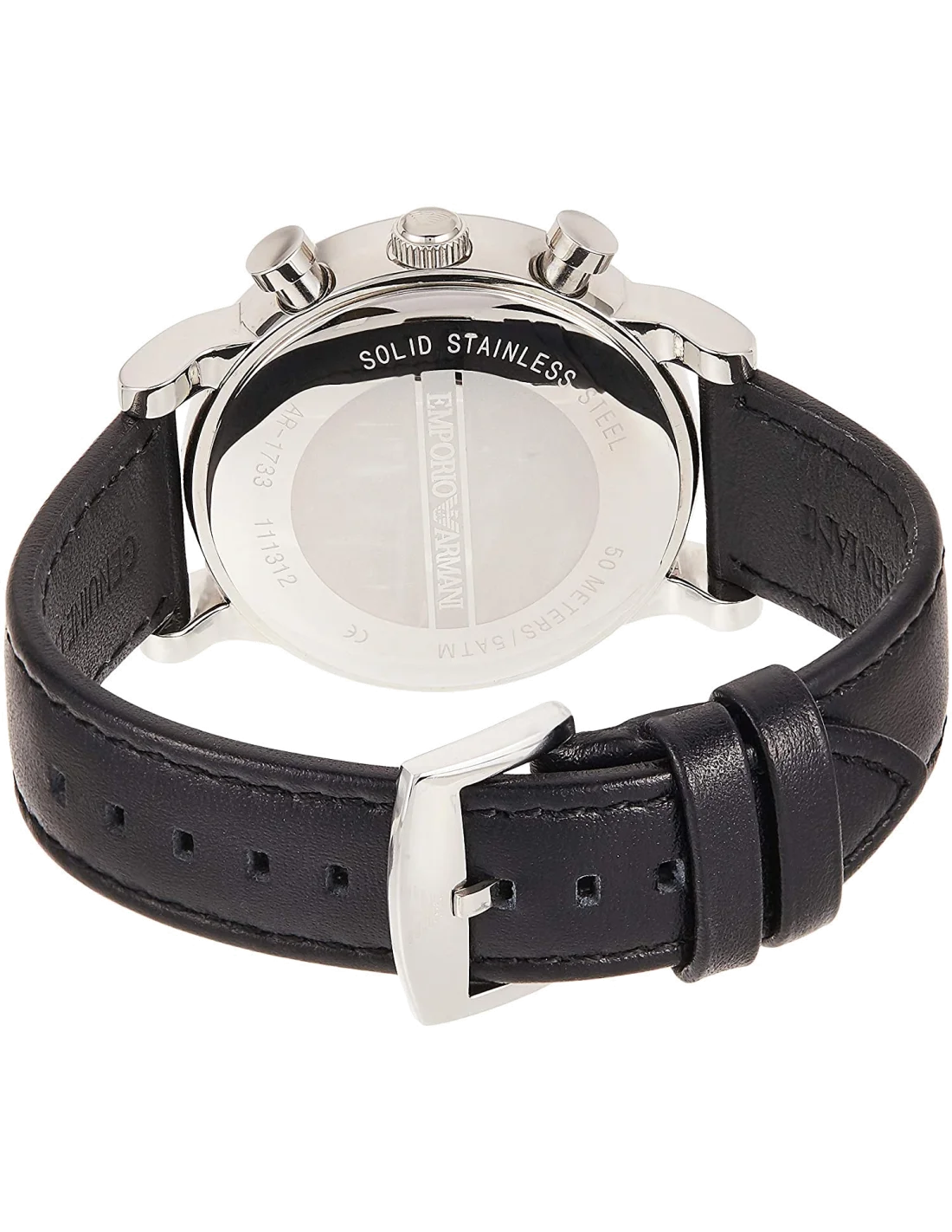 Montre Homme Emporio Armani AR1733 Cadran Noir Bracelet Cuir vue 2