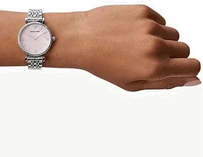 Montre Femme Emporio Armani AR1779 Cadran Nacre Rose Fuchsia Bracelet Acier vue 4