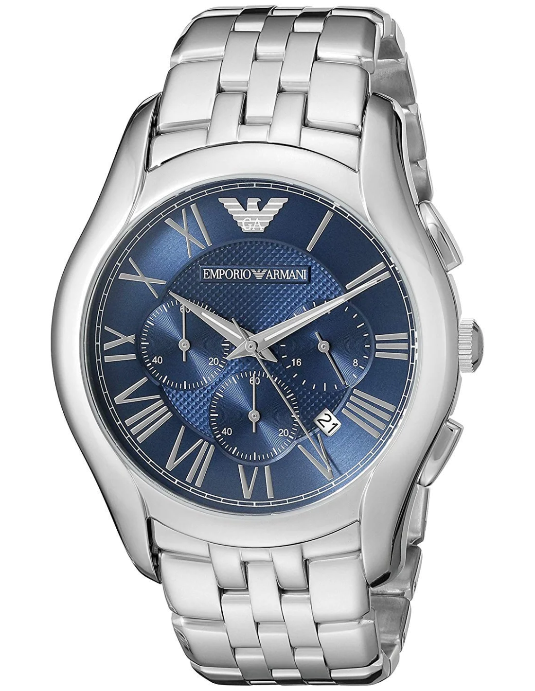 Montre Homme Emporio Armani AR1787 Cadran Bleu Tonneau Bracelet Acier