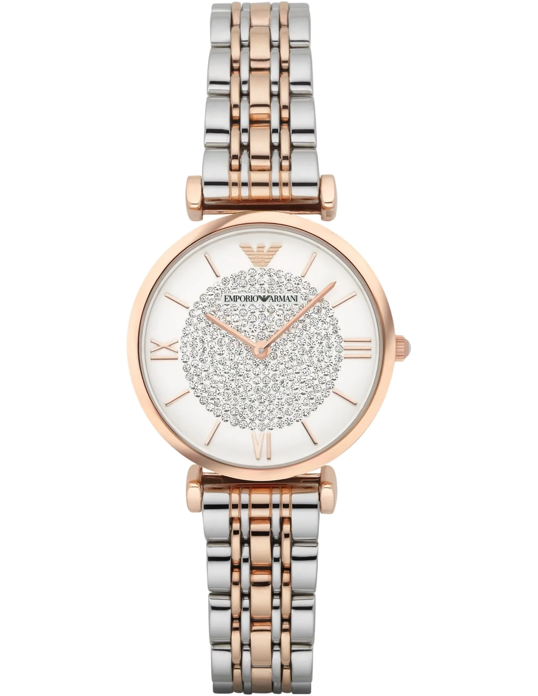 Montre Femme Emporio Armani AR1926 Cadran Blanc Acier Bi-colore Or Rose