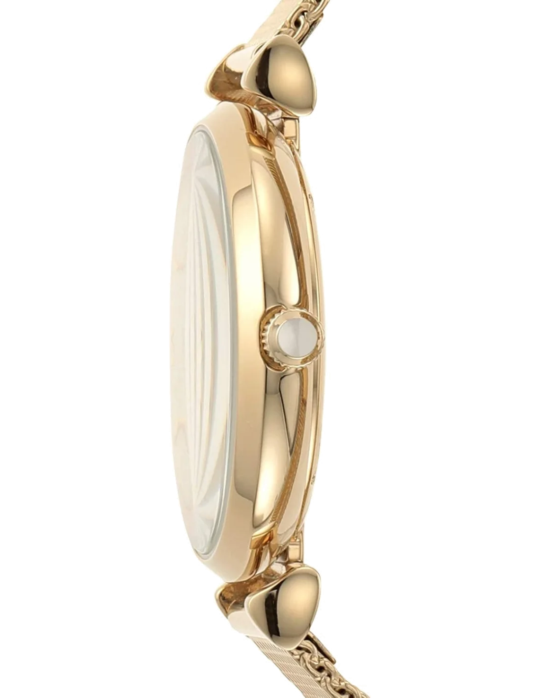 Montre Femme Emporio Armani AR1957 Cadran Argent Bracelet Maille Milanaise Doré vue 2