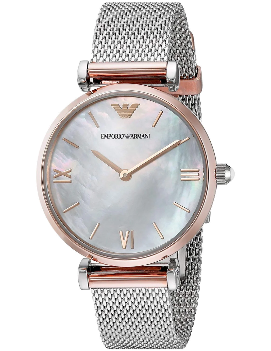 Montre Femme Emporio Armani AR2067 Cadran Nacre Bracelet Acier Argenté