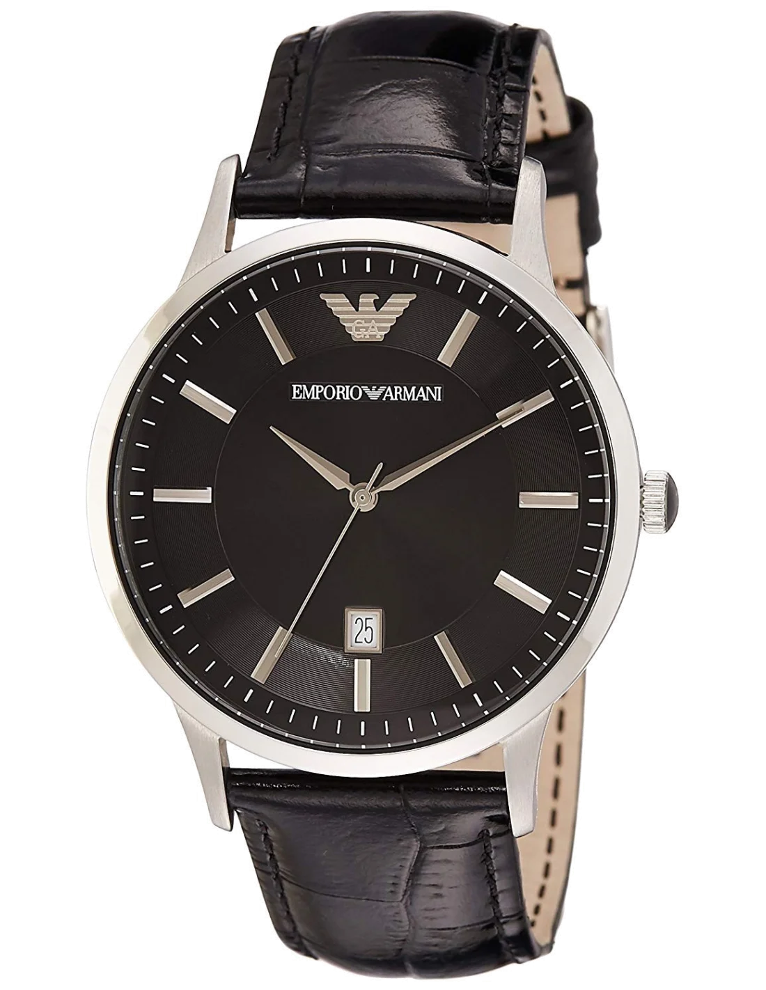 Montre Homme Emporio Armani AR2411 - Cadran Noir, Bracelet Cuir