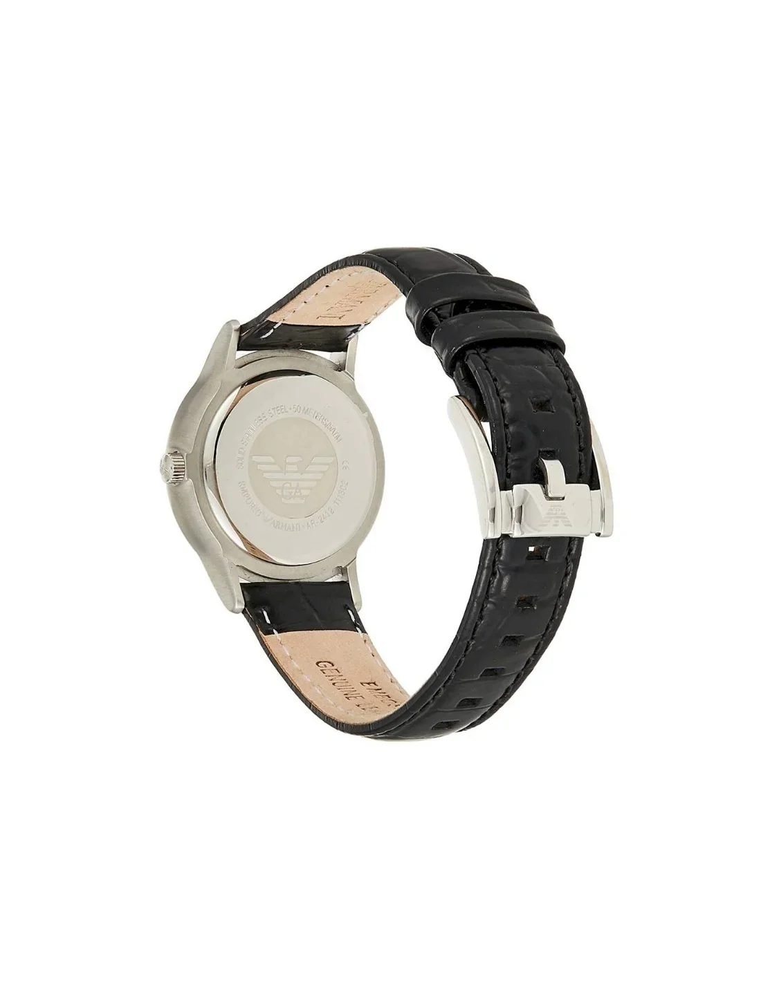 Montre Femme Emporio Armani AR2412 - Cadran et bracelet noir cuir verni vue 2