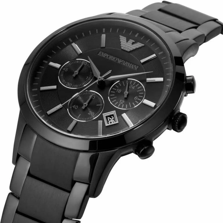 Montre Homme Emporio Armani AR2453 - Chronographe Acier Noir vue 2