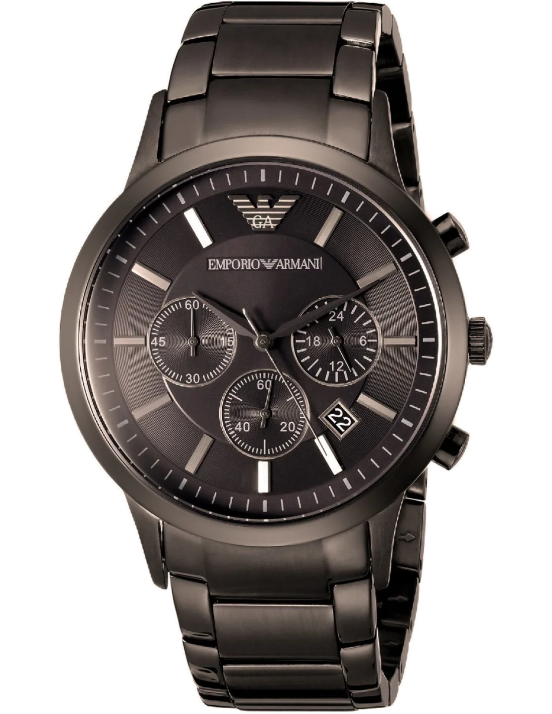 Montre Homme Emporio Armani Chronographe AR2454 Acier Gris Cadran Marron