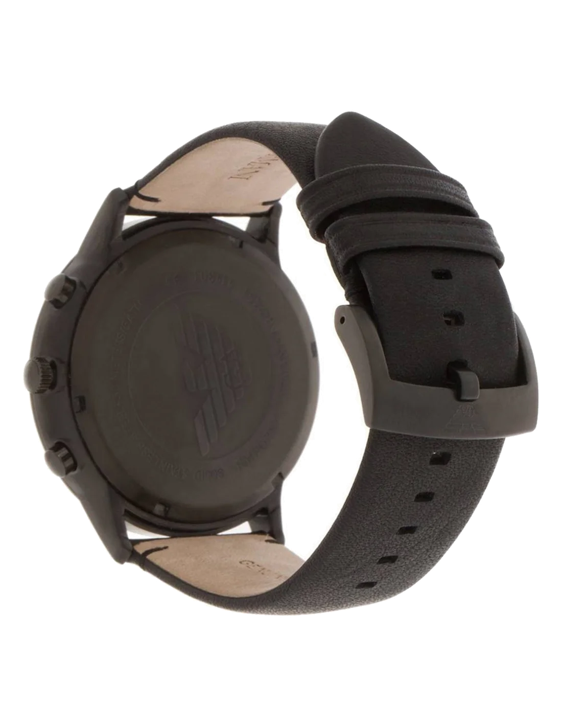 Montre Homme Emporio Armani AR2461 Chronomètre - Cadran et Boîtier Noir, Bracelet Cuir vue 3