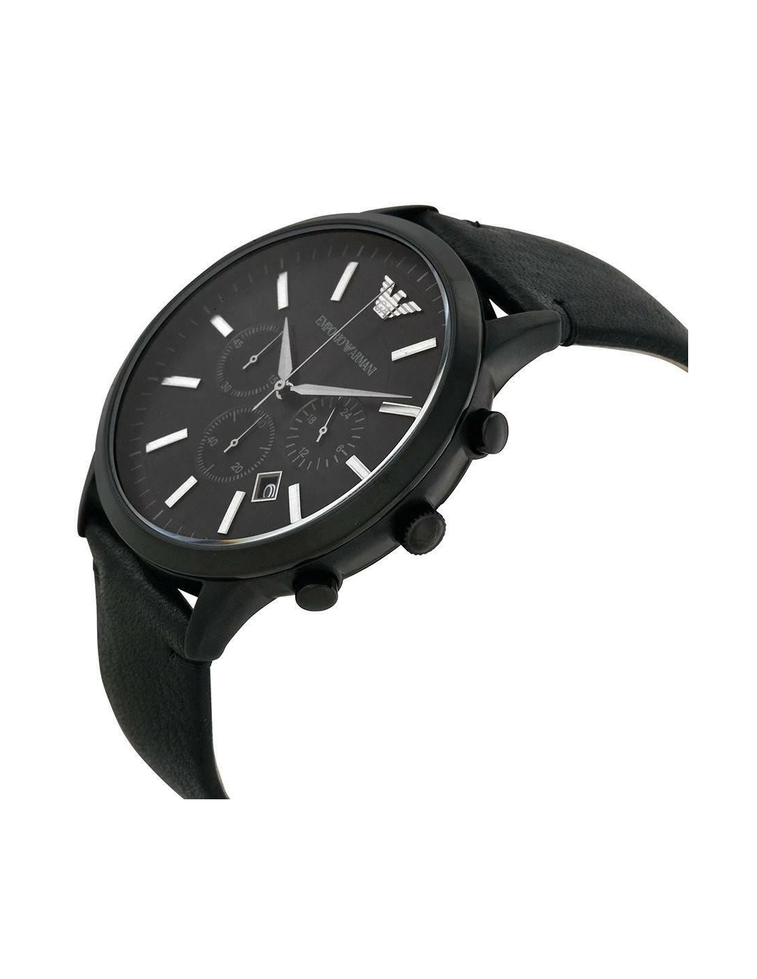 Montre Homme Emporio Armani AR2461 Chronomètre - Cadran et Boîtier Noir, Bracelet Cuir vue 4