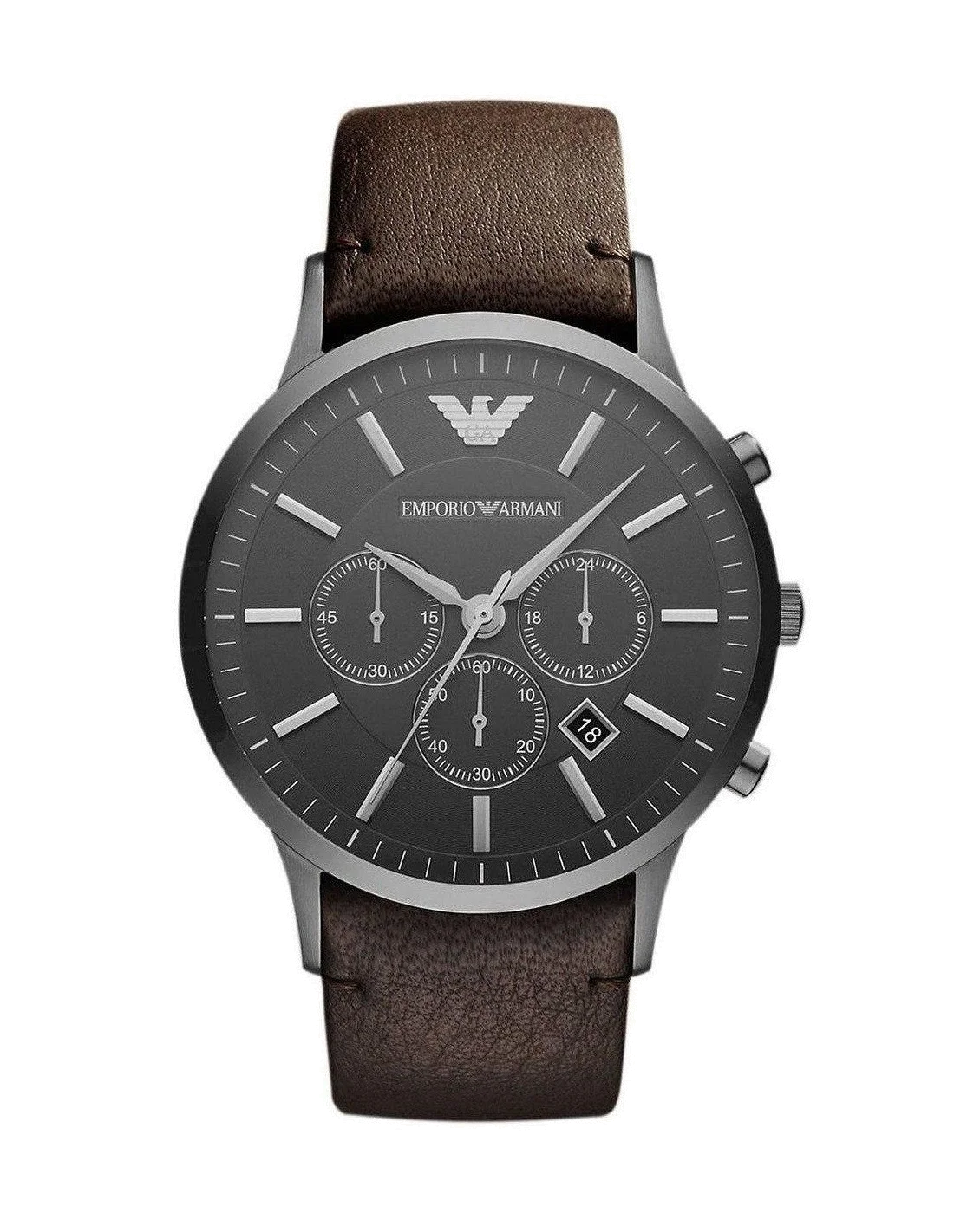 Montre Homme Emporio Armani Sportivo AR2462 - Cadran et Bracelet Cuir Marron