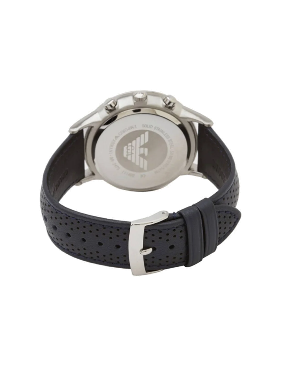 Montre Homme Emporio Armani Classic AR2473 Cadran Bleu Bracelet Cuir Perforé vue 3