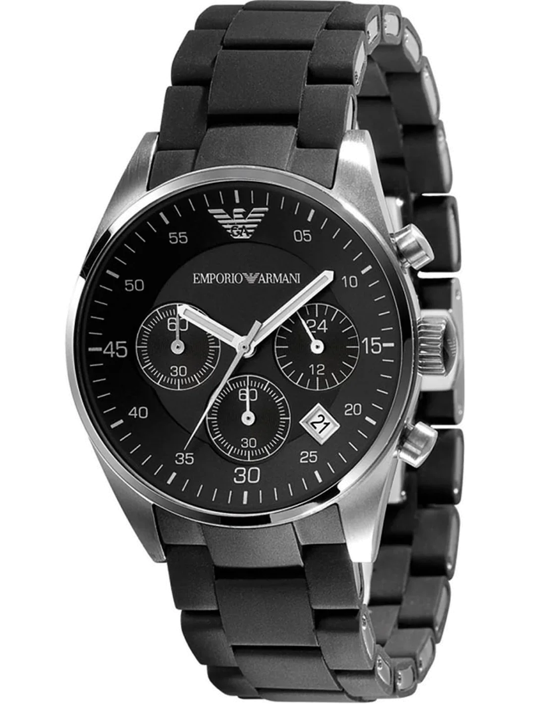 Montre Homme Emporio Armani AR5868 - Cadran et Bracelet Silicone Noir
