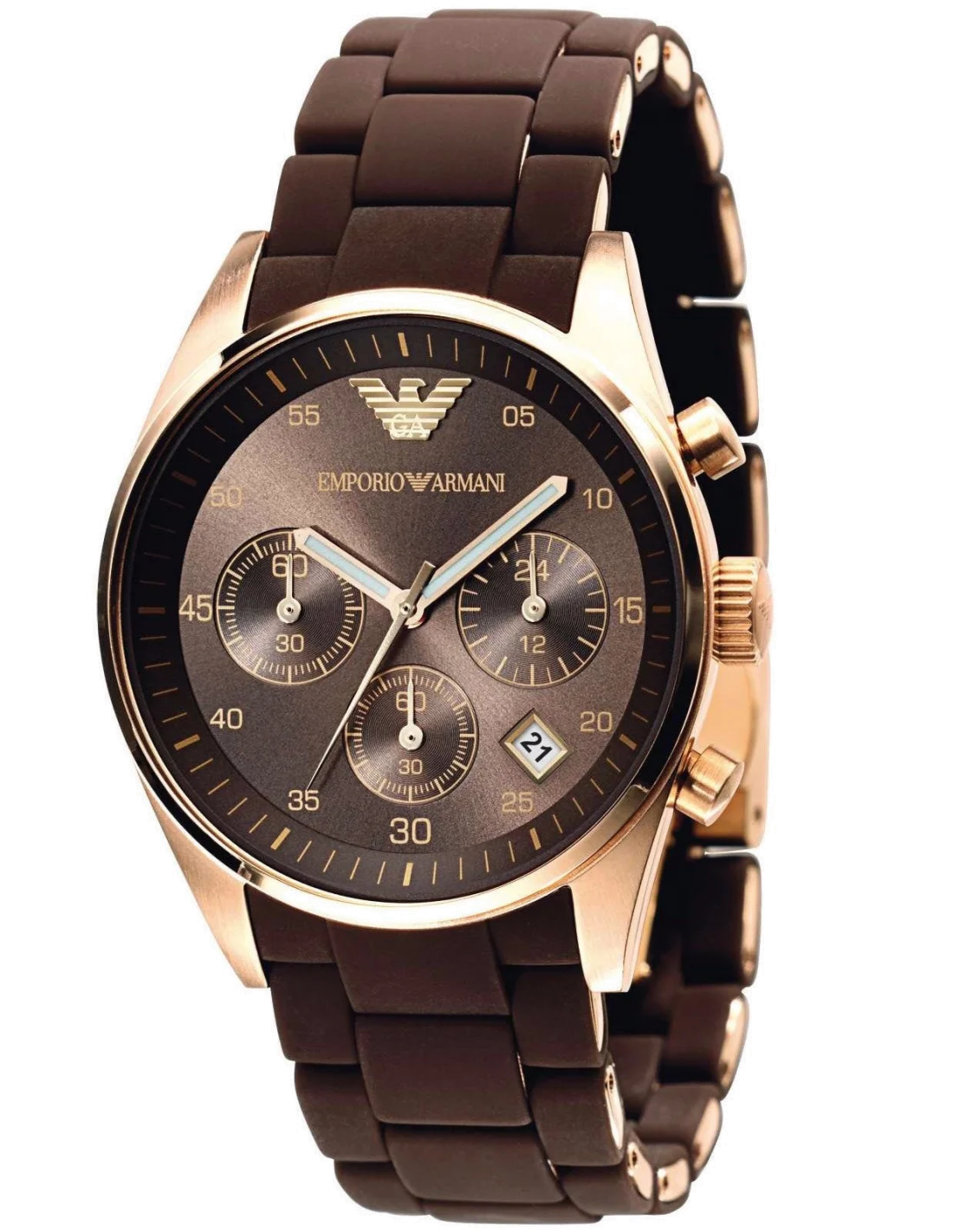 Montre Femme Emporio Armani AR5891 Sportivo - Cadran et Bracelet Marron Chocolat
