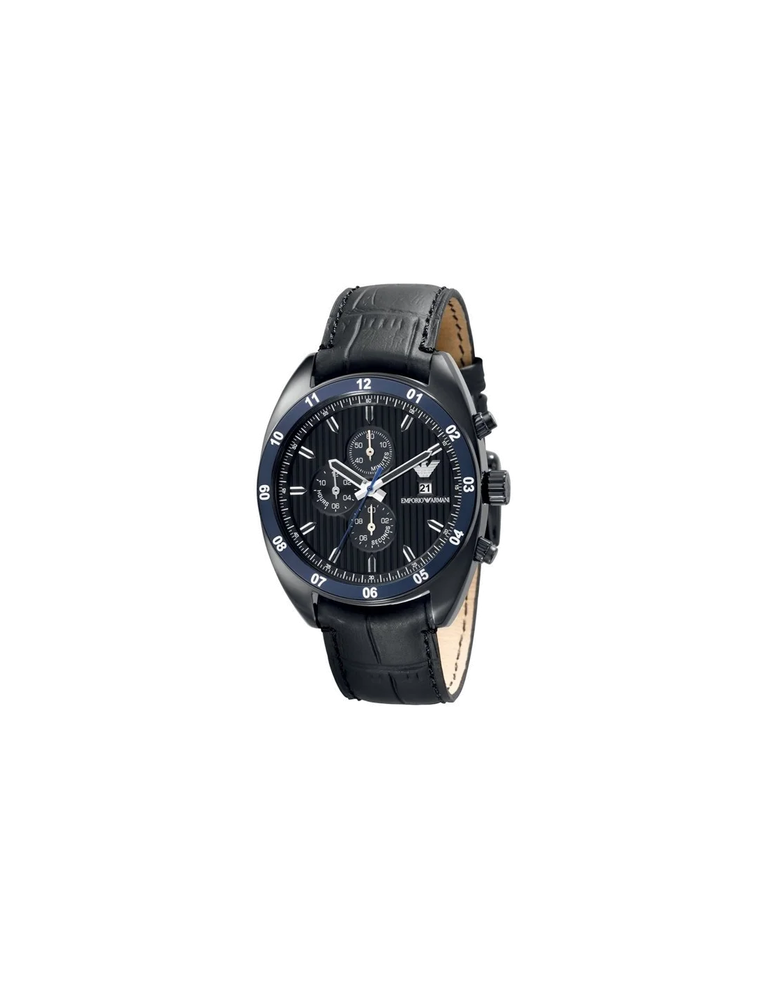Montre Homme Emporio Armani AR5916 Chronographe Boîtier Bicolore Cadran Noir Rayé
