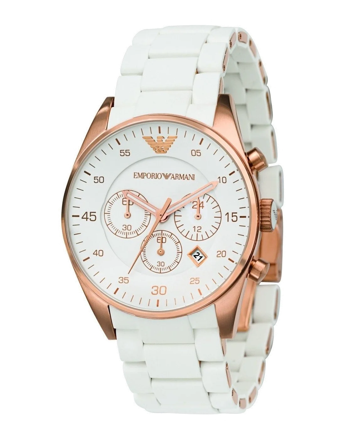Montre Homme Emporio Armani Sportivo AR5919 Cadran Blanc Bracelet Silicone