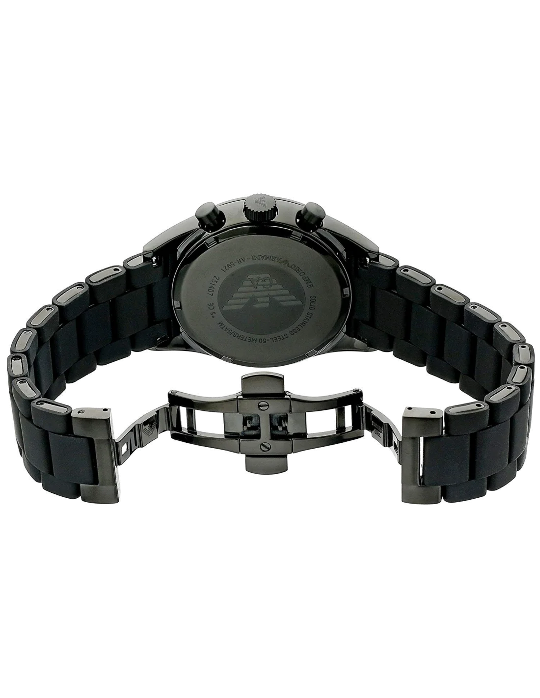 Montre Homme Emporio Armani Sportivo AR5921 - Boîtier Noir Mat, Cadran Bleu Chronographe vue 2