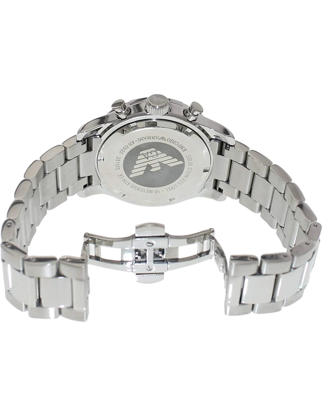 Montre Homme Emporio Armani Sportivo AR5932 en Acier Argenté à Cadran Blanc