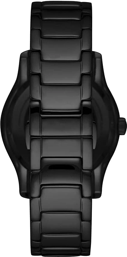 Montre Homme Emporio Armani Meccanico AR60014, boîtier et bracelet acier noir, mouvement automatique apparent vue 3