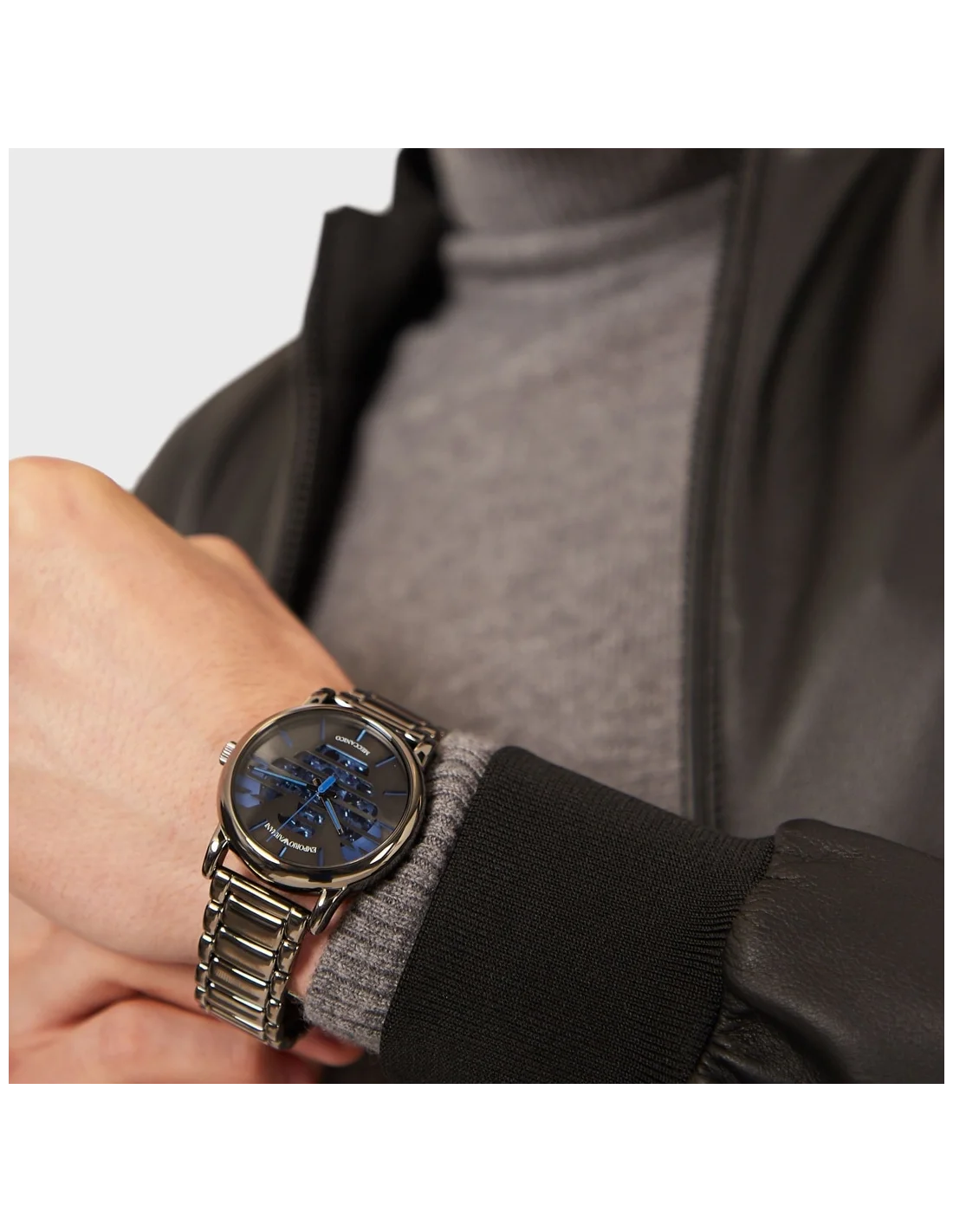 Montre Homme Emporio Armani AR60029 Automatique Squelette Cadran Bleu vue 2