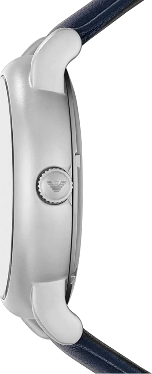 Montre Homme Emporio Armani Meccanico AR60030 - Cadran squelette bleu, boîtier gris, bracelet cuir vue 2