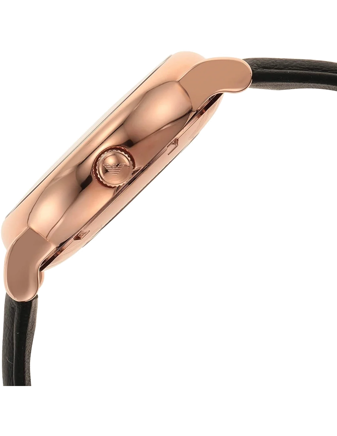 Montre Homme Emporio Armani AR60031 Cadran Squelette Argent Boîtier Or Bracelet Cuir Noir vue 2