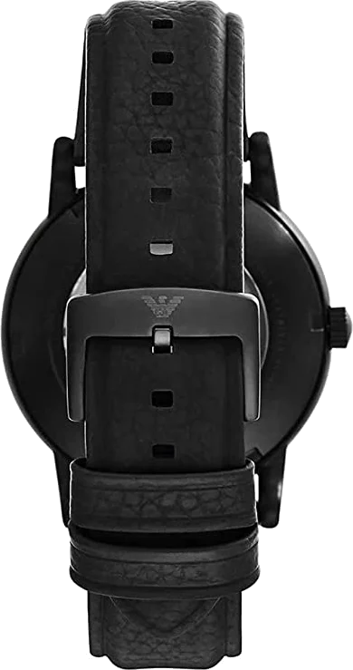 Montre Homme Emporio Armani Meccanico AR60032 - Cadran squelette noir, bracelet cuir noir vue 4