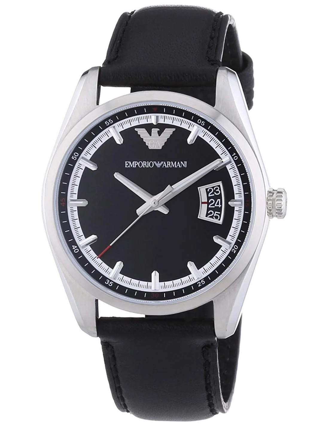 Montre Homme Emporio Armani AR6014 Cadran Noir Bracelet Cuir